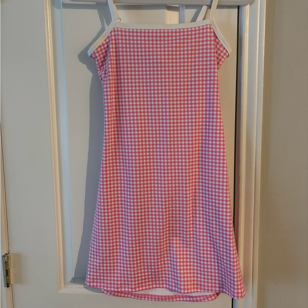 Wild Fable Pink Gingham Dress with White Trim